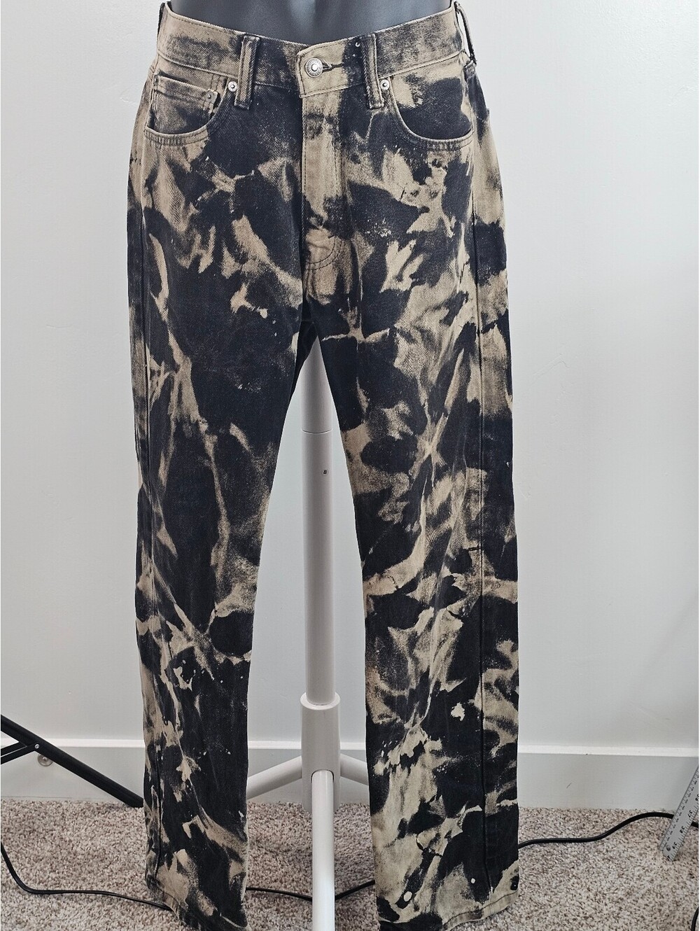 Levi's 505 Straight Bleach Tie-Dye Style Jeans